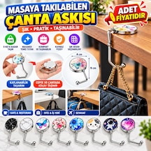 Masaya Takılabilen Çanta Askısı Çanta Tipi Pratik Metal Çanta Kanca Beyaz - Çok Renkli
