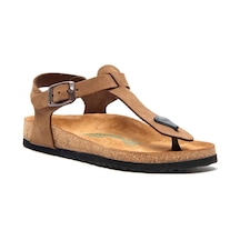 Comfortfusse Gerda - Kadın Ortopedik Hakiki Deri Sandalet Kum