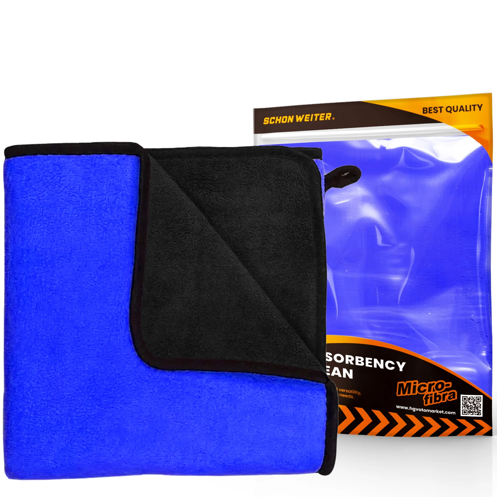 Schön Weiter Çift Taraflı Araç Oto Kurulama Havlu Bezi Mavi Mikrofiber Oto Havlusu 40x60 Cm