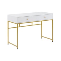 Serenity Beyaz Gold Metal Çalışma Masası