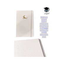 14x20 Cm Noktalı Defter 80 Yaprak 60 Gr Krem Renk Kağıt Sert Kapak Lastikli Toz Pembe Renk Çok Renkli