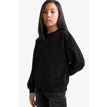 Defacto Siyah Kız Çocuk Sweatshirt E6473a8/bk81 Siyah Defacto Siyah Kız Çocuk Sweatshirt E6473a8/bk81 Siyah