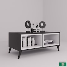 Orta Sehpa Modern Açık Raflı Antrasit - Beyaz
