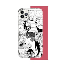 İphone 12-12 Pro Uyumlu Naruto Kolaj Uv Baskılı Silikon Kılıf Renkli