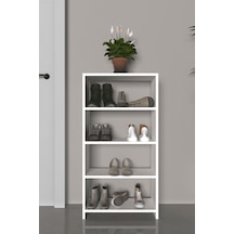 Lavellan Ela Çok Amaçlı 4 Raflı Ayakkabılık - Modern Antre Rafı Ve Düzenleyici Beyaz