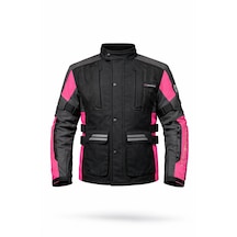 Venom Tourex Gri Siyah Pembe Su Geçirmez Kadın Motosiklet Montu Kalıplar Dardır