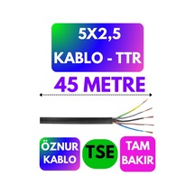 Öznur 5x2,5 Ttr Kablo Siyah Metre Seçenekli - 45 Metre