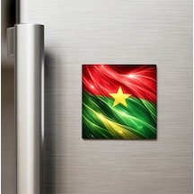 Burkina Faso Burkina Faso Abstract Ülke Bayraklı Buzdolap Magneti - 9x9 Cm