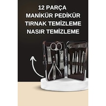 Elektrikli Manikür Pedikür Seti İkili Set 12 Parça Tırnak Bakımı Törpü Protez Çıkarma - Lisinya