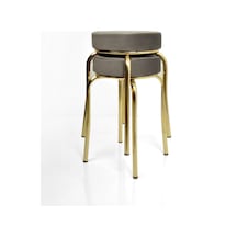 Tabure 2'li Gold Altın Baby Face Kumaş