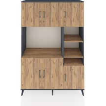 Hyperion Dolap 10 Raflı 6 Kapaklı 132x44x195 Antrasit-çam/çam Antrasit