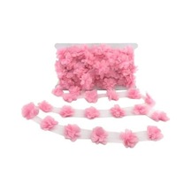 Benim Marifetlerim - Pembe Lazer Kesim Çiçek Tül 1 Metre