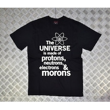 Stoned&Fame Unisex Siyah Proton Neutron Electron Baskılı T-shirt SIYAH Siyah