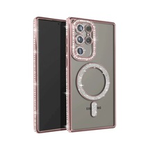 Samsung Uyumlu  Galaxy S23 Ultra Joke Simli Magneticsafe Kılıf - Pembe