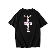 Brz Collection Unisex Oversize Travis Scott Cactus Jack T-shirt-siyah Siyah