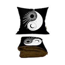 Ying Yang Zodyak Desenli İç Dolgusu Battaniyeli Araç İçi Opsiyon