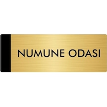 Metal Yönlendirme Levhası, Departman Kapı Isimliği Numune Odası 7x20 Cm Altın Renk