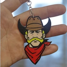Cowboy Sevimli Figür Karakter Anahtarlık Çok Renkli
