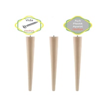 3 Adet Lüks 70 Cm Ahşap Ham Masa Ayağı Çap: 4,2 Cm Hobi Dıy