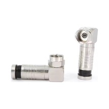 Ayt Nova Sıkmalı Rg6 U6 L Tipi Çevirmeli F Konnektör Pensesiz Sıkmalı Uydu Çanak Konnektörü Soket