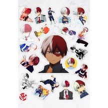 Shoto Todoroki Anime Sticker Paketi 20 Adet My Hero Academia Çok Renkli