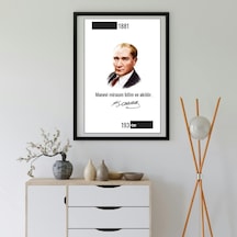 Atatürk Portreli Duvar Tablosu Yapışkanlı Sök Tak Çerçeveli 20x30cm - 1881-193 Sonsuzluk Tasarımlı Hediye Poster