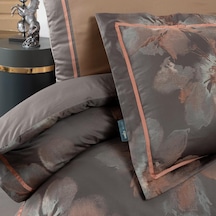 Sarev Atlas Jakarlı Nevresim Takımı King Size , .bakır Kahverengi