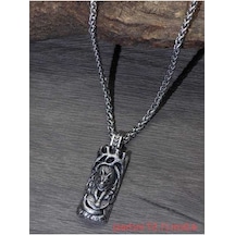 Fastbuy Yeni Paslanmaz Çelik İskandinav Vintage Viking Kolye, Unisex Hediye Takı Kolye, Gümüş Tonlu Gümüş