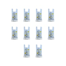 Omeyva Gülen Yüz Baskılı Rulo Şeffaf Market Torba -hışır Atlet Poşet -küçük Boy -350 Gr.lık 10 Rulo