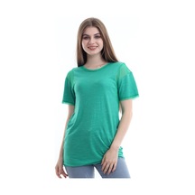 Kadın Yeşil Kol Çevresi Detaylı T-Shirt