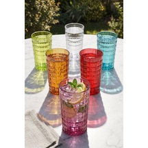 Akrilik Allegra Renkli 6'lı Uzun Bardak & Su Meşrubat Bardağı 750 Ml Büyük Boy & Cam Değildir Çok renkli
