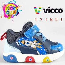 Vicco Rocky Phylon Kauçuk Taban Ortopedik Işıklı Çocuk Bot Lacivert