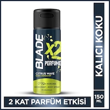 Blade X2 Perfume Citrus Wave Erkek Deodorant Body Spray 150 Ml Leke Bırakmaz %0 Alüminyum