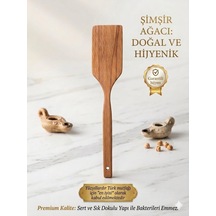 Şimşir Ahşap Spatula, Doğal Ve Hijyenik, Bakteri Barındırmaz, 6x30 Cm, Pilav Kaşığı Ve Yemek Çevirici