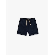 Koton Pamuklu Cepli Duble Paça Beli Bağcıklı Gabardin Şort Lacivert 6smb40026tw Lacivert