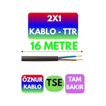 Öznur 2x1 Ttr Kablo Siyah Metre Seçenekli - 16 Metre