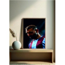Bordo Mavi Poster Mohamed Salah Ahşap Çerçeveli Tablo Çok Renkli - 919933058 Çok Renkli