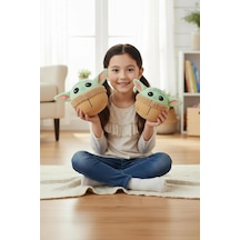 2 Li Baby Yoda Peluş Yastık 20 Cm Star Wars Mandalorian Kürklü Bebek Yoda Oyuncak Yeşil