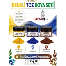 3'lü Set Premium Parafin Soya Wax Toz Mum Boyası Hobi Seti - 5 Cc Sarı, Mavi, Kahverengi Bkfab3srmkh5g Karışık