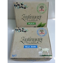 Karakılıç Doğal El Yapımı Defneli + Keçi Sütlü Zeytinyağı Sabunu 1 KG 2'li
