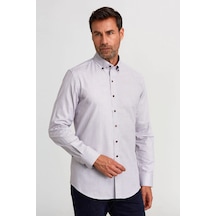 Bisse Modern Fit Uzun Kol Paşa Yaka Düğmeli Spor Gömlek Bordo Gmkra0122300200 D25 Bordo