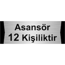 Asansör 12 Kişiliktir 7x20cm Gümüş Renk Metal Yönlendirme Levhası