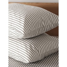 Caqqa Çizgili Pamuk 2 Adet 50x70 Cm Yastık Kılıfı
