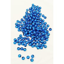 Yuvarlak Boncuk İçten Boncuklu Bileklik Çanta Boncuğu 8 Mm 50 Gr Mavi - Bnc468
