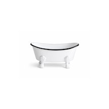Dekoratif Metal Sabunluk Vintage Küvet Tasarım Banyo Sabunluk Banyo Lavabo Dekoru Açık Gri - Beyaz