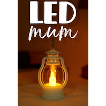 Led Mum Mini Kamp Tipi Pil Dahil Dumansız Alev Ledli Yapay Dekoratif Mum Dekor Işığı Beyaz Pt430 Beyaz