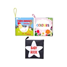 3 Kitap Tox İngilizce Çiftlik Hayvanları , Renkler Ve Siyah-beyaz Bebek Kumaş Sessiz Kitap E119 E129 E136 - Bez Kitap , Eğitici Oyuncak , Yumuşak Ve H