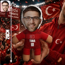 Bk Gift Kişiye Özel Türkiye Taraftar Temalı 2026 Dünya Kupası Tasarımlı Bebek Yastık -1, Tek Yürek Milli Takım Ruhu Çok Renkli