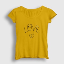 Presmono Kadın Love Lil Peep T-shirt Sarı