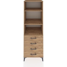 Kronos Dolap 3 Raflı 4 Çekmeceli 60x59x182 Çam-çam Çam